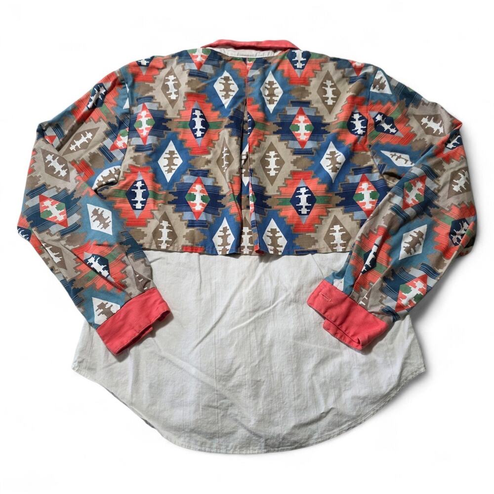 Vintage Circle T Marilyn Lenox Western Shirt Medium Aztec Southwest Button USA - Picture 2 of 9